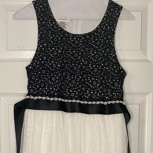 Bonnie Jean black and white sequin to tulle dress